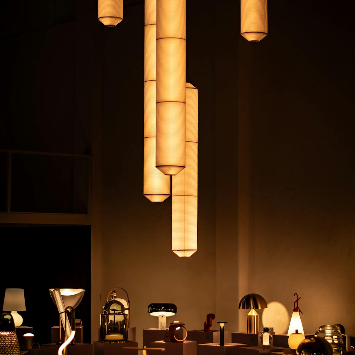 Pendant lights in a showroom